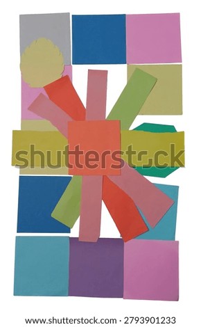 A vibrant abstract pattern made of overlapping colored cuboid blocks in geometric design, suitable for modern backgrounds and graphic elements