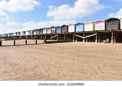 Vibrant Beach Huts At Essex Coast 