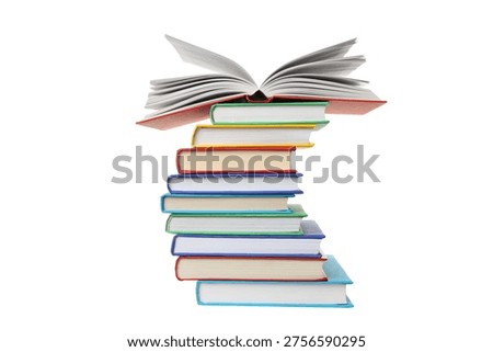 Vibrant books invite study and learning, isolated, PNG