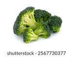 A vibrant bunch of fresh broccoli, ready to be cooked, Close-up of steamed broccoli florets, tender and full of flavor, A farmer harvests a bountiful crop of organic broccoli.