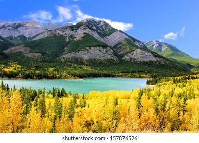 Vibrant Colors Of The Canadian Rockies During Autumn