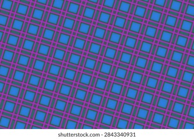 A vibrant digital pattern featuring blue and purple geometric shapes and lines.