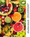 Vibrant and exotic: a colorful tropical fruit mix that captures the essence of paradise | tropical fruit ready to eat | healthy food