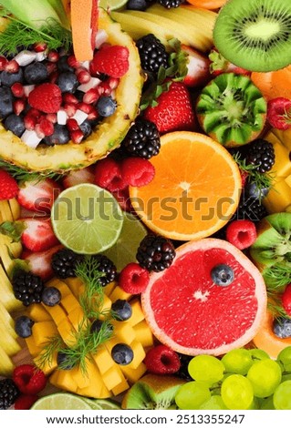 Vibrant and exotic: a colorful tropical fruit mix that captures the essence of paradise | tropical fruit ready to eat | healthy food
