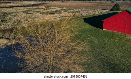 Vibrant Farmland During Autumn In Rural Wisconsin