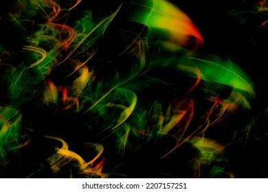 Vibrant, Hazy, Abstract, Motion Blurred Jungle Vegetation Background, Texture