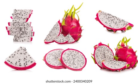 Vibrant Isolated Dragonfruit. Exotic Tropical Fruit Concept, Organic and Ripe, Healthy Dragon Fruit