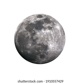 Vibrant Moon On White Background