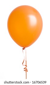 Vibrant Orange Balloon Isolated On White Background