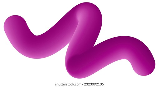 Vibrant Purple Fluid Abstract 3D Gradient Blend Curves Shape. Paint Holi	