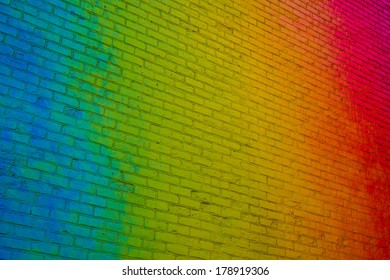 Vibrant Rainbow Colored Brick Wall Shot Stock Photo 178919306 ...