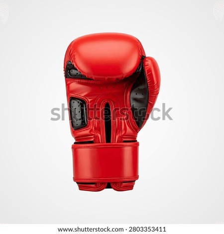 Vibrant red fire hydrant with chain and two nozzles, isolated