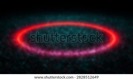 A vibrant red ring of light emanates from a dark, textured surface, creating a futuristic and abstract visual.