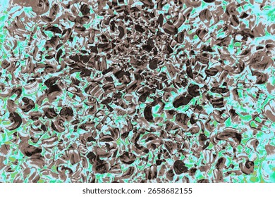 A vibrant, textured abstract background featuring a blue and brown surface with chaotic patterns. Ideal for modern digital designs, evoking a vivid landscape or energetic chaos. 