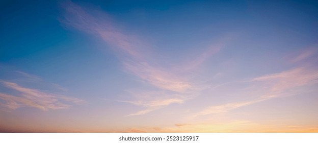 Vibrant twilight colors painting the horizon. Premium photo in the afternoon with warm sky light, Premium background for banner. - Powered by Shutterstock