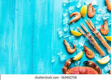 Vibrant whole sea food background