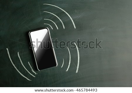 Vibrating phone. Drawn in chalk