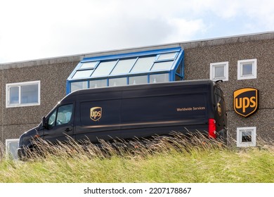 Viby, Denmark - June 23, 2018: UPS Office Building. United Parcel Service Is The Worlds Largest Package Delivery Company And A Provider Of Supply Chain Management Solutions