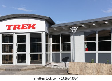 Viby, Denmark - May 16, 2016: Trek company building. Trek Bicycle Corporation is a major bicycle and cycling product manufacturer and distributor under brand names Trek