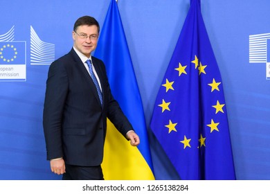  Vice-President Of The European Commission  Valdis Dombrovskis In Brussels, Belgium, 17 December 2018.