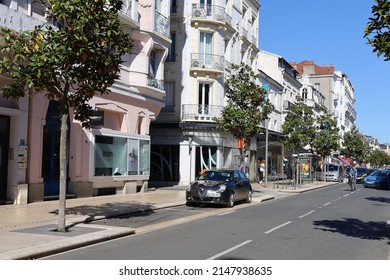 Vichy, France - 04 20 2022 : Rue De Paris, Shopping Street, City Of Vichy, Department Of Allier, France