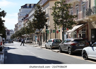 Vichy, France - 04 20 2022 : Rue De Paris, Shopping Street, City Of Vichy, Department Of Allier, France