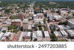 Vicksburg, Mississippi, USA - April 23, 2024: Afternoon sun shines on the historic buildings of downtown Vicksburg.