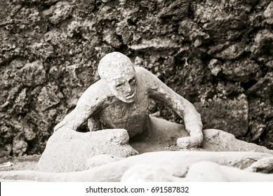 Victim In Pompeii Of The Eruption Of Mt Vesuvius