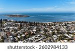 Victor Harbor (Harbour), Southern Adelaide, South Australia: Stunning Drone View of Beach, Scenic Coastline, Town, Street, Park and Iconic Granite Island on Australia Coast