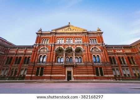 Victoria and Albert museum entrance, London, England