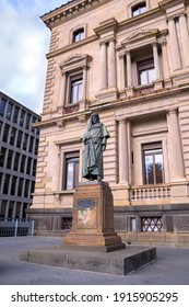 Victoria, Australia - 28 June, 2016: Statue Of George Higinbotham,commemorates The Chief Justice Of Victoria, Is Being Erected Near The Old Treasury Buildings