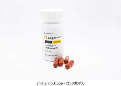 Victoria - Australia: A Bottle Of Oral Covid19 Corona Virus Antiviral Medication Molnupiravir Trade Name Ladgevrio