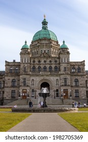 Victoria, BC, Canada - April 3, 2021:  Legislative Assembly of British Columbia, Parliament Building 