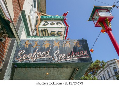 Victoria BC, Canada - August 15, 2019: Don Mee Restaurant, Victoria BC Chinatown 