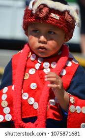 VICTORIA BC CANADA JUNE 24 2015: Unidentified Native Indian Boy In Traditional Costume. First Nations In BC Constitute A Large Number Of First Nations Governments And Peoples In The Province Of BC