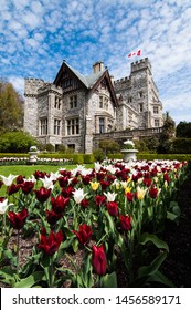 Victoria, British Columbia, Canada - April 20 2019: Hatley Park National Historic Site, Hatley Castle