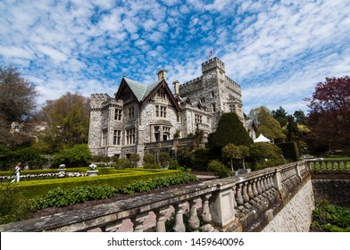 Victoria, British Columbia, Canada - April 20 2019: Hatley Park National Historic Site, Hatley Castle