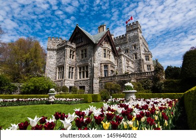 Victoria, British Columbia, Canada - April 20 2019: Hatley Park National Historic Site, Hatley Castle