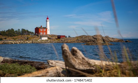 Victoria, British Columbia / Canada - May 20 2019: Fisgard Lighthouse Calwood Tourist Attraction