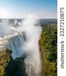 The Victoria Falls in an aerial view - Zambia, Zimbabwe