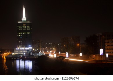 Victoria Island, Lagos State, Nigeria July 2, 2018:Lagos City Night Lights 