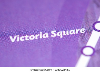 Victoria Square Station Birmingham Metro Map Stock Photo 1033025461