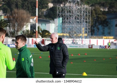 Victoria Stadium, Gibraltar - March 22nd 2019: Mick McCarthy Watches On During Republic Of Ireland's Training Session In Gibraltar Ahead Of Their Euro 2020 Qualifier.