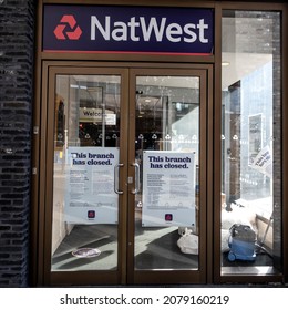 Victoria Westminster London England UK, November 7 2021, Closed And Empty Branch Of A High Street NatWest Bank In Central London