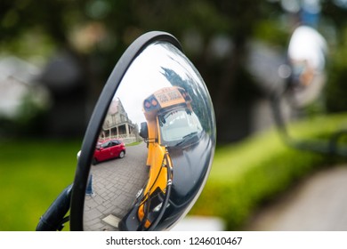 Victoria/British Columbia/Canada - Jun 07 2018: Rear View Mirror Daimler DS420 Limousine