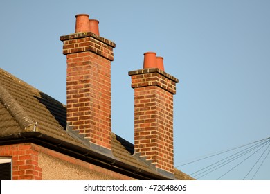Victorian house chimneys