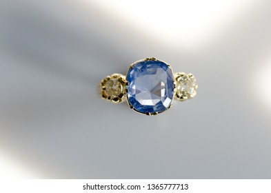 A Victorian Sapphire Ring With Diamonds