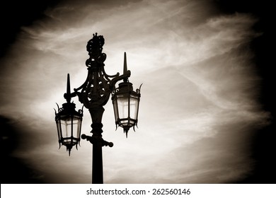 Victorian Street Lantern In Brighton, England