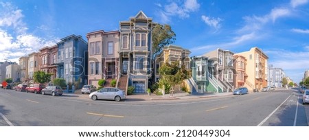 Victorian style townhouses at the bay area in San Francisco, California