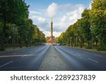 Victory Column (Siegessaule), Tiergarten Park and Bundesstrasse 2 highway  - Berlin, Germany